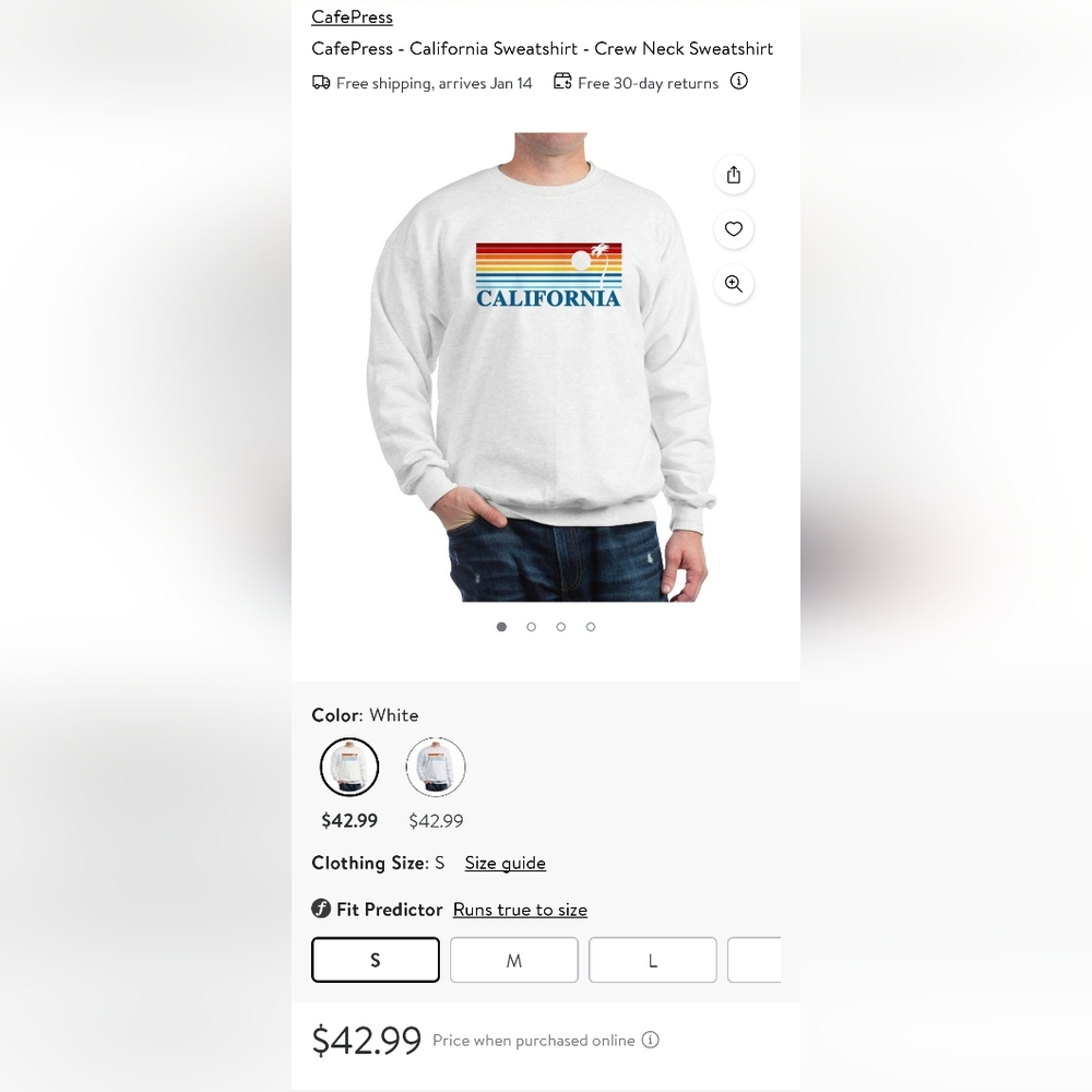 Retro-style California Palms Sweatshirt - Picture 6 of 6